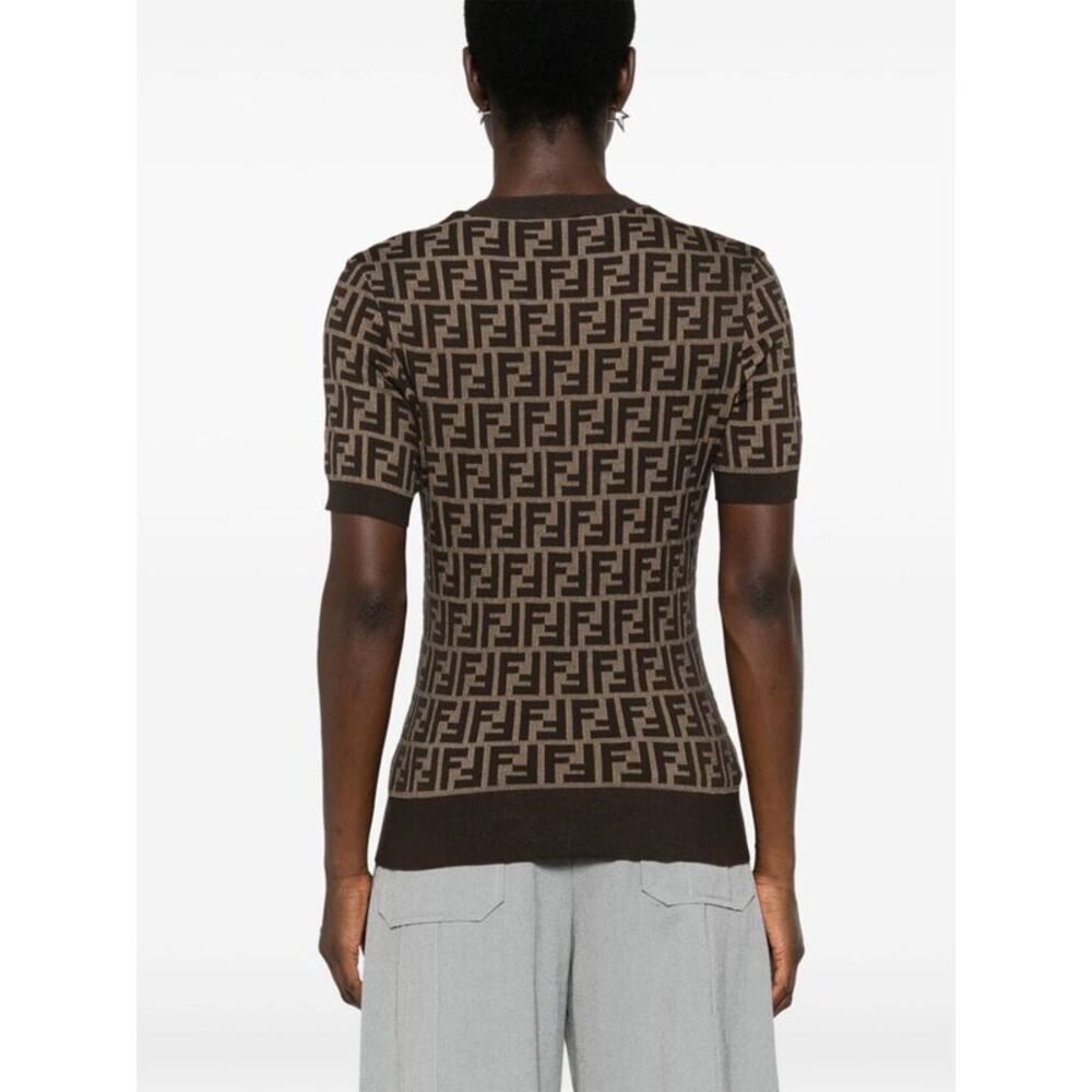 Fendi Women Ff Short Sleeved Cotton Jumper - Picture 4 of 7
